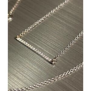 Bony Levy 18k White Gold Diamond Bar Pendant Necklace 2.46g designer jewelry